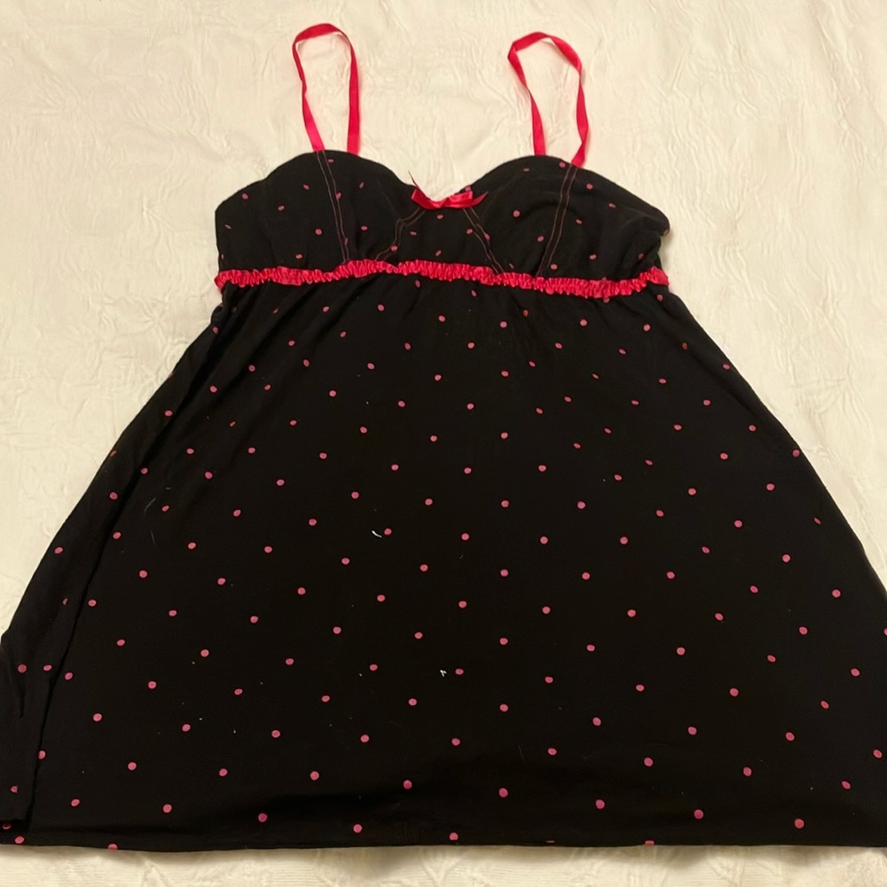 Joe Boxer Black and Pink Polka Dot Nighty